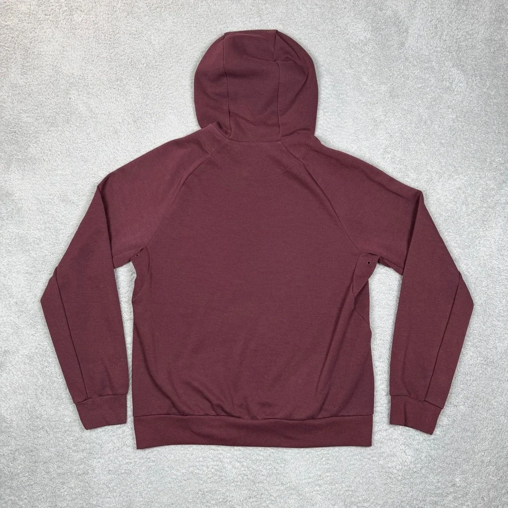 Nike Dri-FIT Mens Small Burgundy Raglan Pullover Hoodie Maroon Swoosh CU6260-638